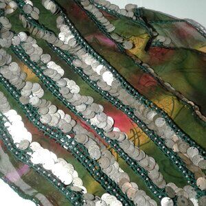 Vintage Belly Dance Hip Scarf Sequin Skirt Belly Dance